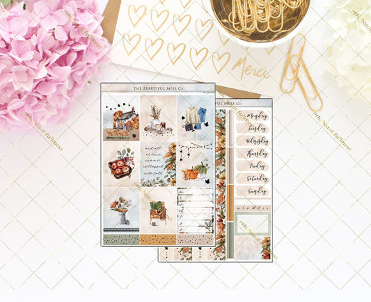 Fall Cottage FOILED Vertical Weekly Kit