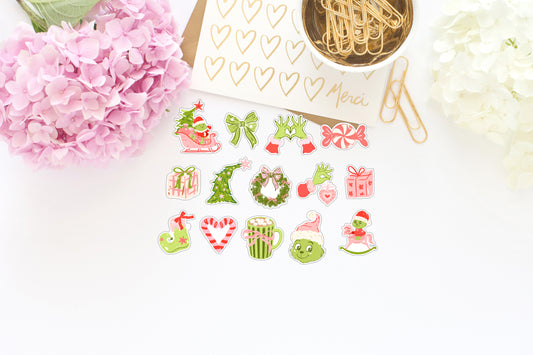 Green Guy Christmas Sticker/die cut