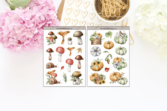 Harvest Wishes Mushrooms & Pumpkins Deco Journaling
