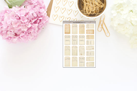 Vintage Journaling Tags Deco Journaling Stickers